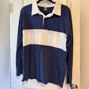 PINK Victoria's Secret Navy and White Casual Shirt